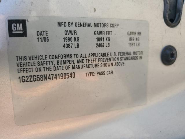 Photo 11 VIN: 1G2ZG58N474190540 - PONTIAC G6 BASE 