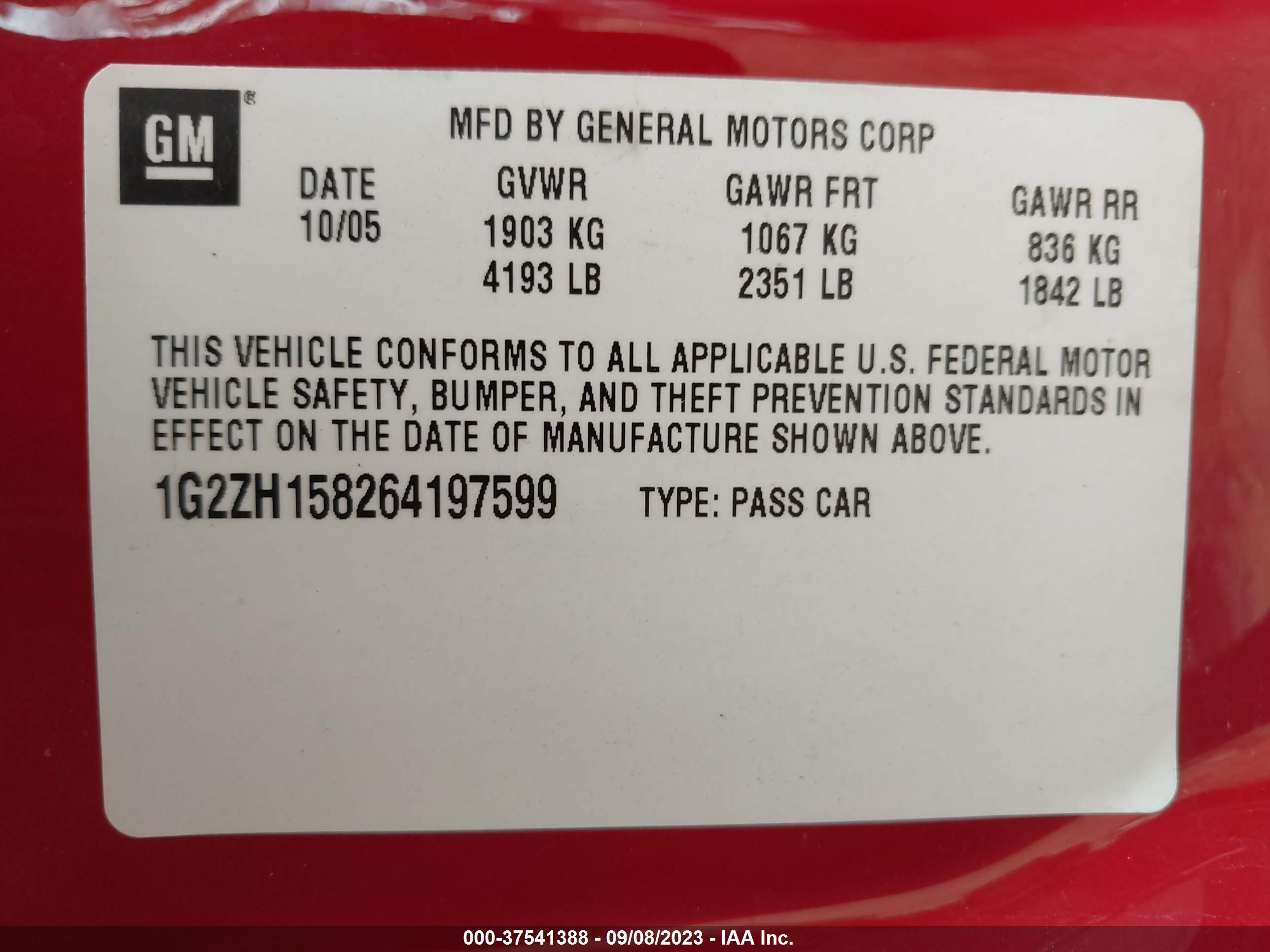 Photo 8 VIN: 1G2ZH158264197599 - PONTIAC G6 