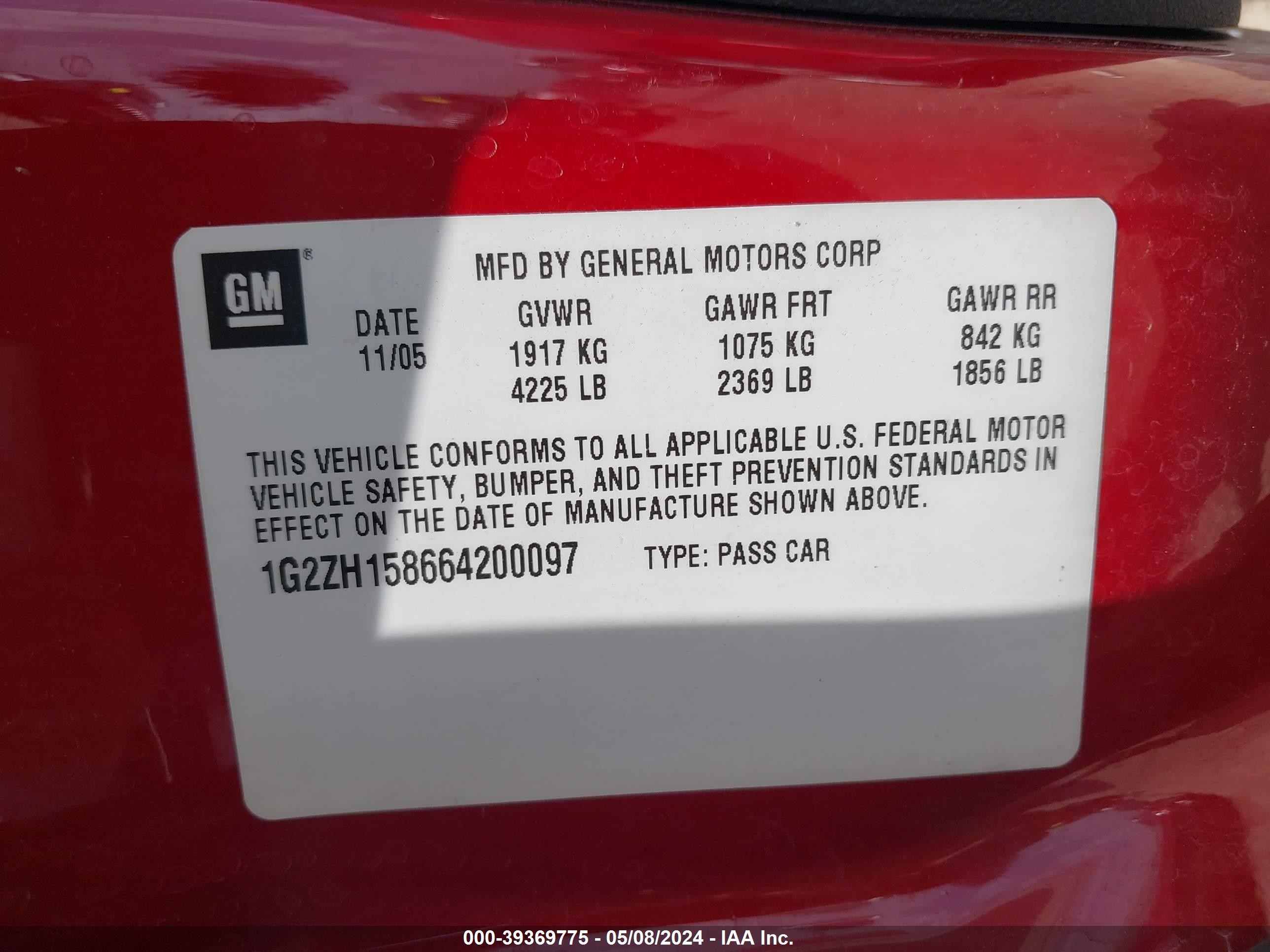 Photo 8 VIN: 1G2ZH158664200097 - PONTIAC G6 