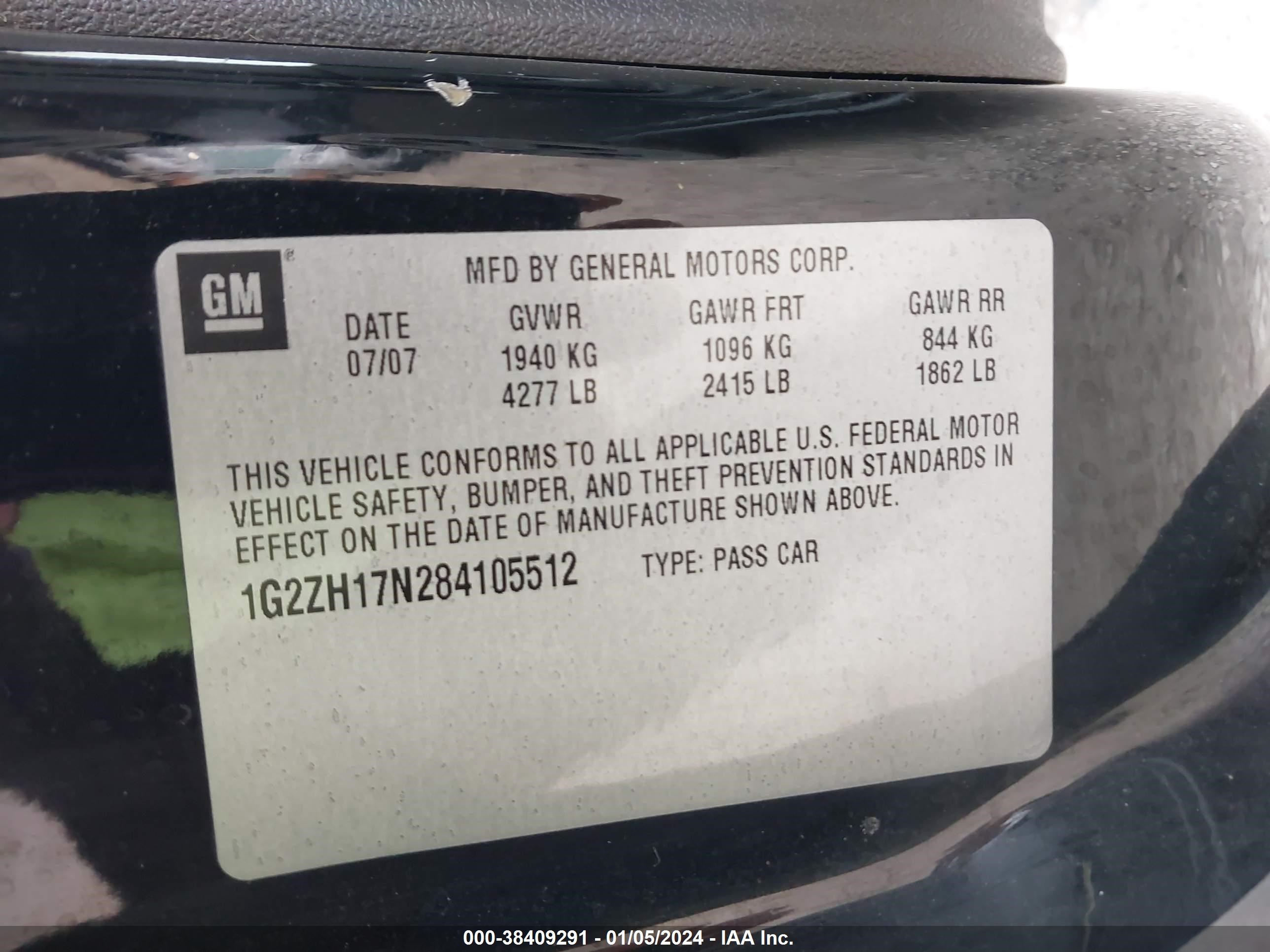 Photo 8 VIN: 1G2ZH17N284105512 - PONTIAC G6 