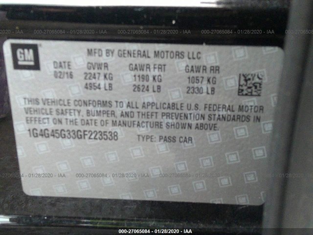 Photo 8 VIN: 1G4G45G33GF223538 - BUICK LACROSSE 