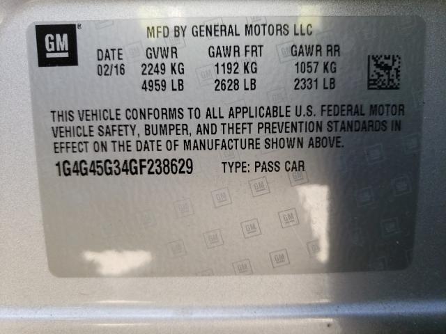 Photo 9 VIN: 1G4G45G34GF238629 - BUICK LACROSSE S 