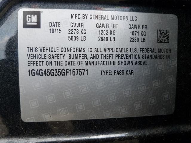 Photo 9 VIN: 1G4G45G35GF167571 - BUICK LACROSSE S 