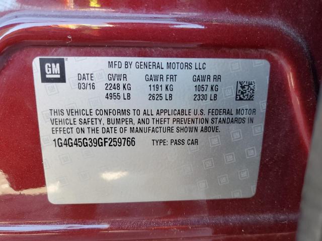 Photo 9 VIN: 1G4G45G39GF259766 - BUICK LACROSSE S 