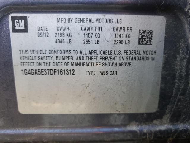 Photo 11 VIN: 1G4GA5E37DF161312 - BUICK LACROSSE 