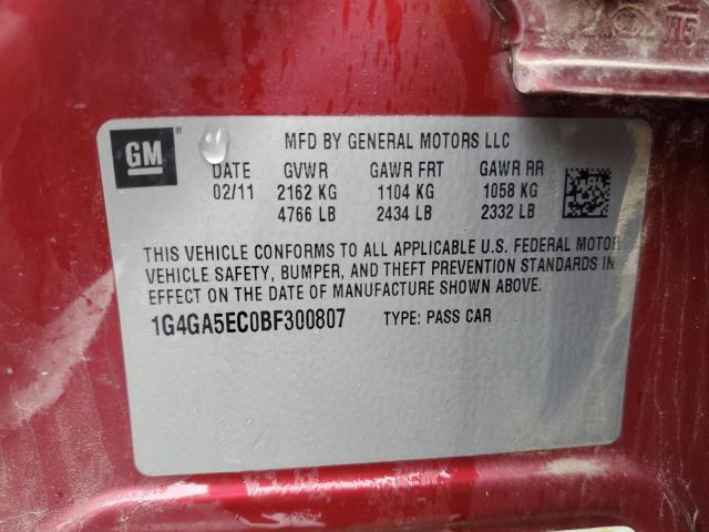 Photo 11 VIN: 1G4GA5EC0BF300807 - BUICK LACROSSE 