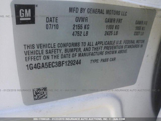 Photo 8 VIN: 1G4GA5EC3BF129244 - BUICK LACROSSE 