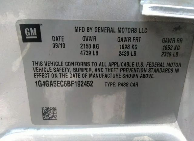 Photo 8 VIN: 1G4GA5EC6BF192452 - BUICK LACROSSE 