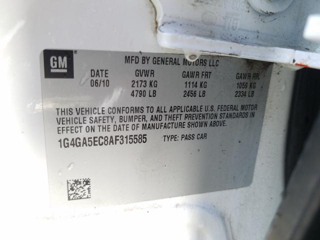 Photo 9 VIN: 1G4GA5EC8AF315585 - BUICK LACROSSE C 