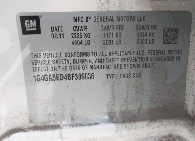 Photo 8 VIN: 1G4GA5ED4BF306036 - BUICK LACROSSE 