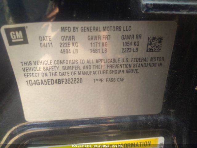 Photo 8 VIN: 1G4GA5ED4BF362820 - BUICK LACROSSE 