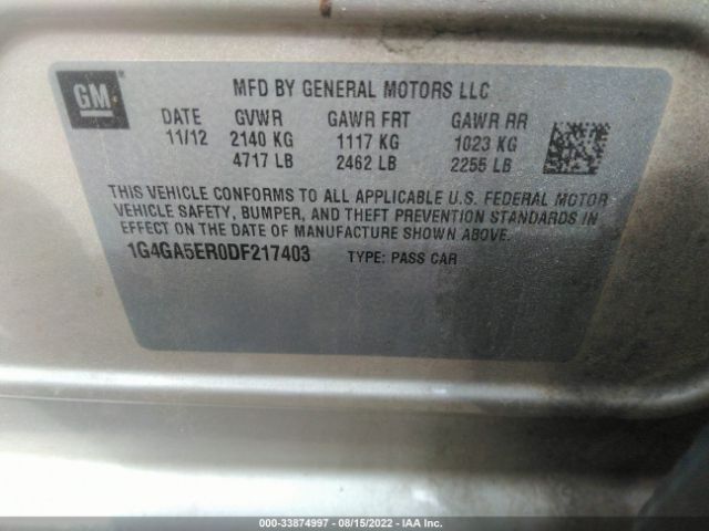 Photo 8 VIN: 1G4GA5ER0DF217403 - BUICK LACROSSE 