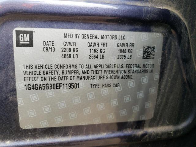 Photo 11 VIN: 1G4GA5G30EF119501 - BUICK LACROSSE 