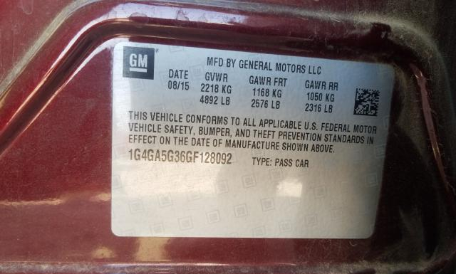 Photo 9 VIN: 1G4GA5G36GF128092 - BUICK LACROSSE 