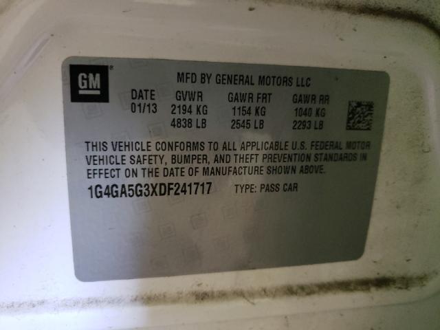 Photo 9 VIN: 1G4GA5G3XDF241717 - BUICK LACROSSE 