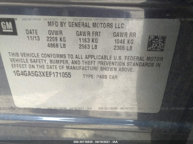 Photo 8 VIN: 1G4GA5G3XEF171055 - BUICK LACROSSE 