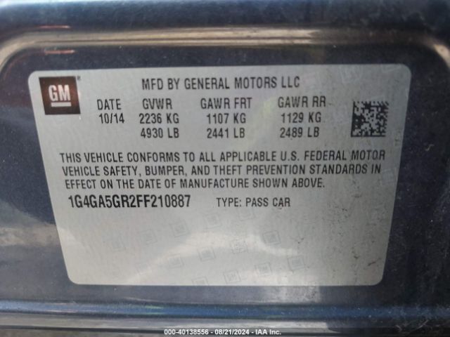 Photo 8 VIN: 1G4GA5GR2FF210887 - BUICK LACROSSE 