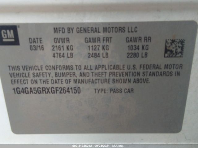 Photo 8 VIN: 1G4GA5GRXGF264150 - BUICK LACROSSE 