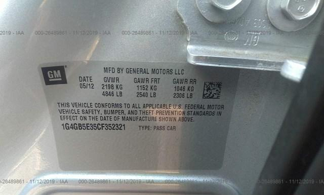 Photo 8 VIN: 1G4GB5E35CF352321 - BUICK LACROSSE 