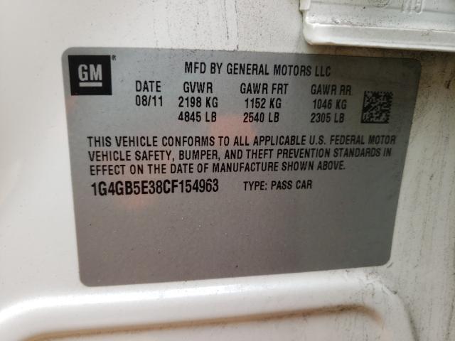 Photo 9 VIN: 1G4GB5E38CF154963 - BUICK LACROSSE C 