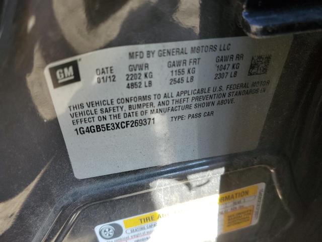 Photo 11 VIN: 1G4GB5E3XCF269371 - BUICK LACROSSE C 