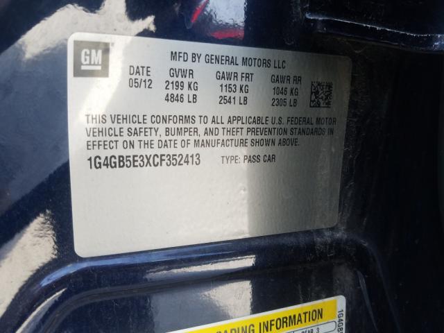 Photo 9 VIN: 1G4GB5E3XCF352413 - BUICK LACROSSE C 