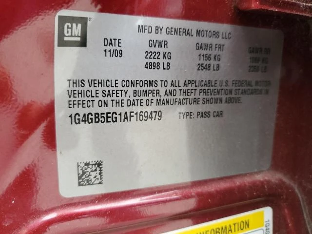 Photo 11 VIN: 1G4GB5EG1AF169479 - BUICK LACROSSE C 