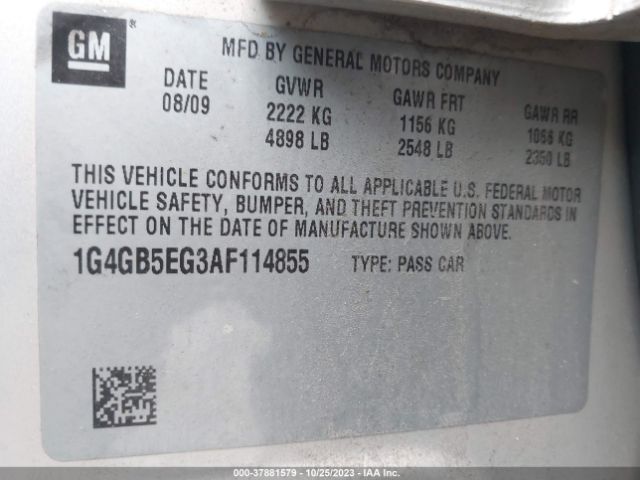 Photo 8 VIN: 1G4GB5EG3AF114855 - BUICK LACROSSE 