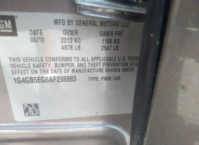 Photo 8 VIN: 1G4GB5EG6AF298883 - BUICK LACROSSE 