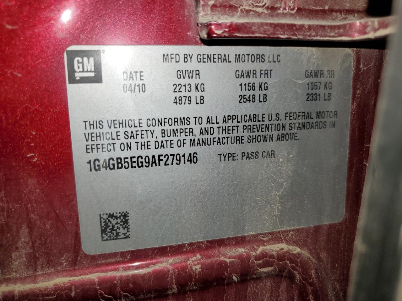 Photo 11 VIN: 1G4GB5EG9AF279146 - BUICK LACROSSE 