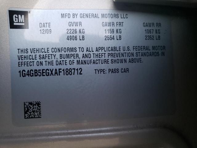 Photo 9 VIN: 1G4GB5EGXAF188712 - BUICK LACROSSE C 