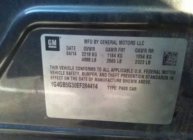 Photo 8 VIN: 1G4GB5G30EF284414 - BUICK LACROSSE 