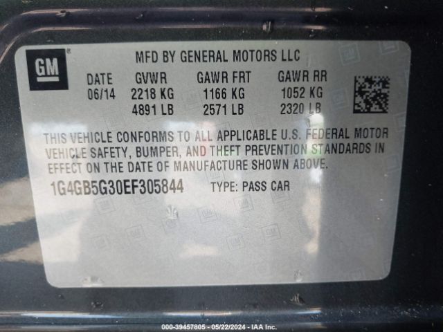 Photo 8 VIN: 1G4GB5G30EF305844 - BUICK LACROSSE 