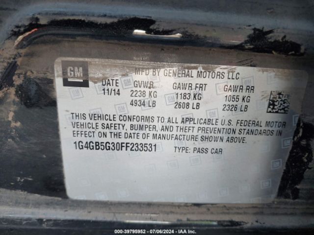 Photo 8 VIN: 1G4GB5G30FF233531 - BUICK LACROSSE 