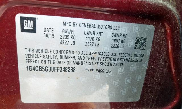 Photo 9 VIN: 1G4GB5G30FF348288 - BUICK LACROSSE 