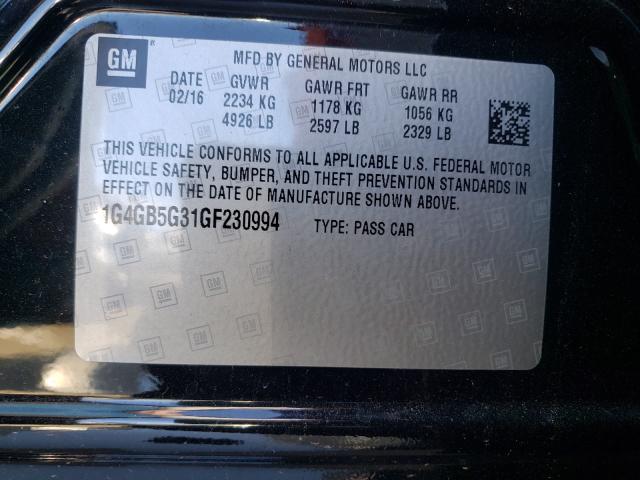 Photo 9 VIN: 1G4GB5G31GF230994 - BUICK LACROSSE 