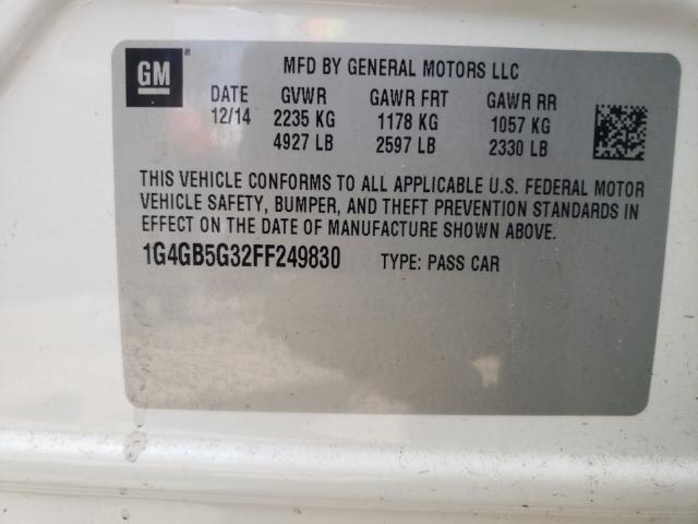 Photo 9 VIN: 1G4GB5G32FF249830 - BUICK LACROSSE 