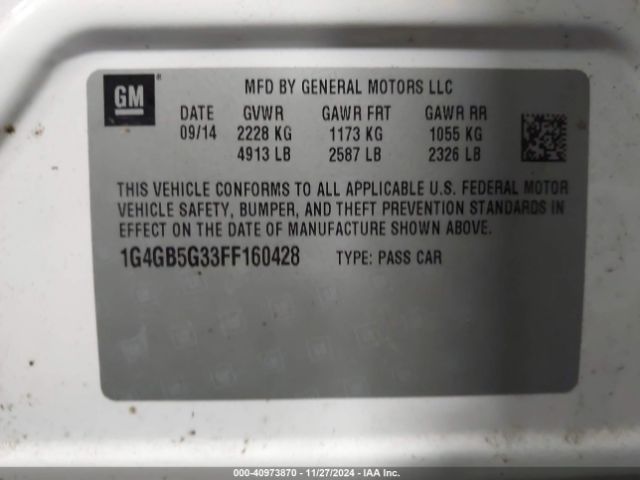 Photo 8 VIN: 1G4GB5G33FF160428 - BUICK LACROSSE 