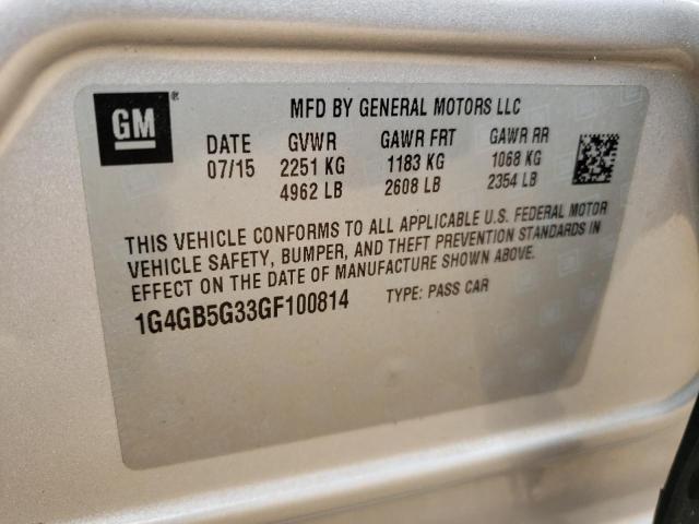 Photo 11 VIN: 1G4GB5G33GF100814 - BUICK LACROSSE 