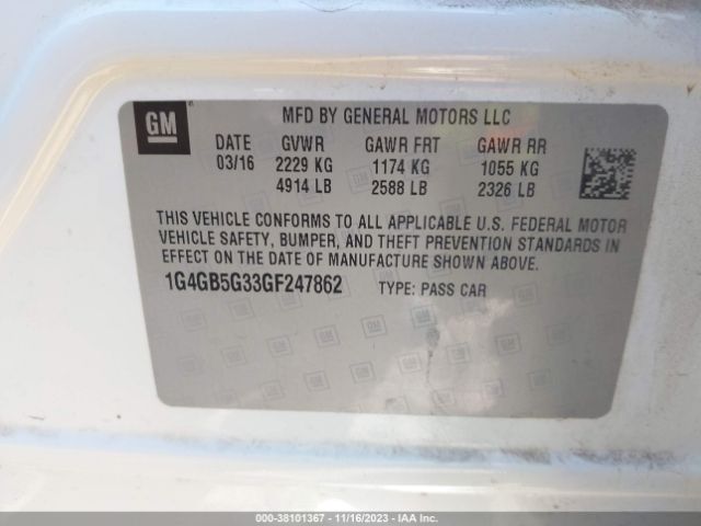 Photo 8 VIN: 1G4GB5G33GF247862 - BUICK LACROSSE 