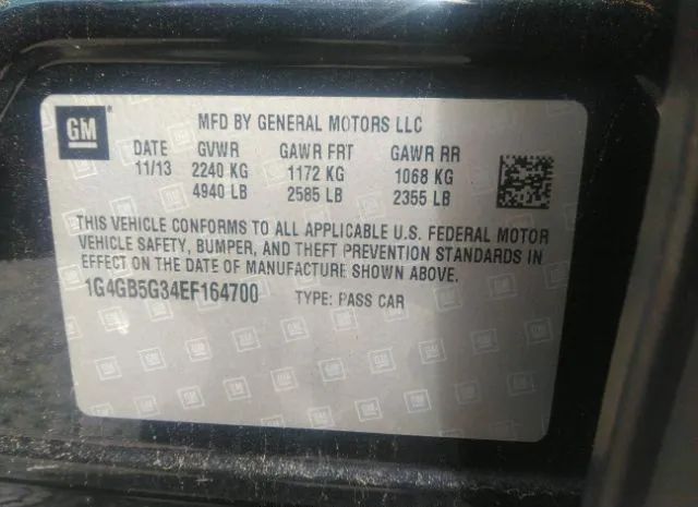 Photo 8 VIN: 1G4GB5G34EF164700 - BUICK LACROSSE 