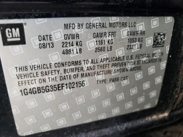 Photo 12 VIN: 1G4GB5G35EF102156 - BUICK LACROSSE 