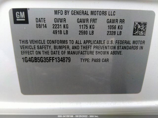 Photo 8 VIN: 1G4GB5G35FF134879 - BUICK LACROSSE 