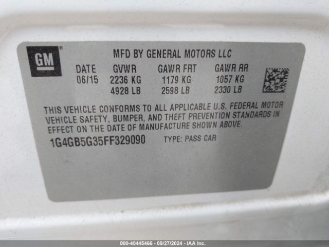 Photo 8 VIN: 1G4GB5G35FF329090 - BUICK LACROSSE 