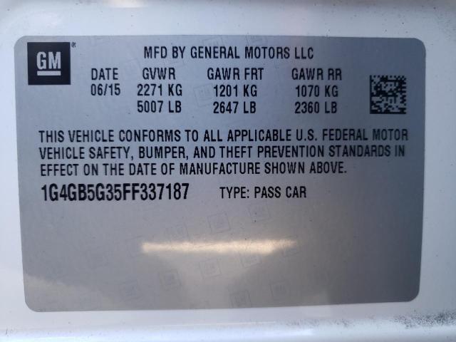 Photo 9 VIN: 1G4GB5G35FF337187 - BUICK LACROSSE 