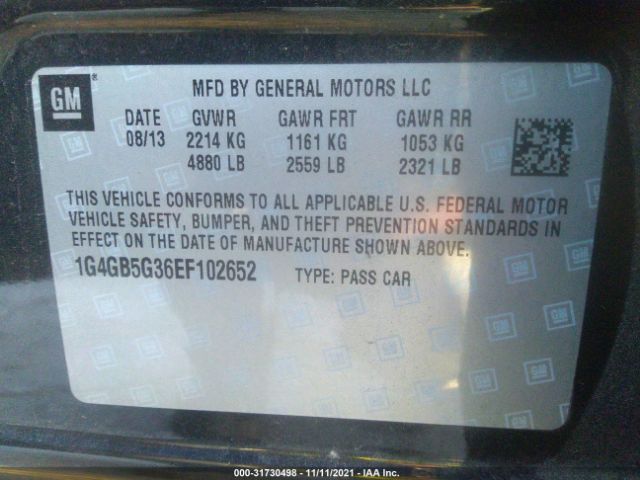 Photo 8 VIN: 1G4GB5G36EF102652 - BUICK LACROSSE 