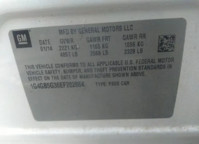 Photo 8 VIN: 1G4GB5G36EF202864 - BUICK LACROSSE 