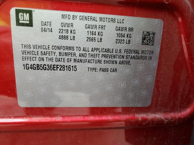 Photo 11 VIN: 1G4GB5G36EF281615 - BUICK LACROSSE 