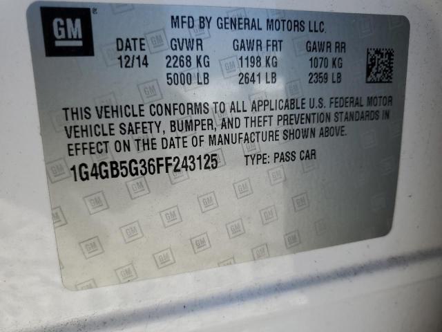 Photo 11 VIN: 1G4GB5G36FF243125 - BUICK LACROSSE 