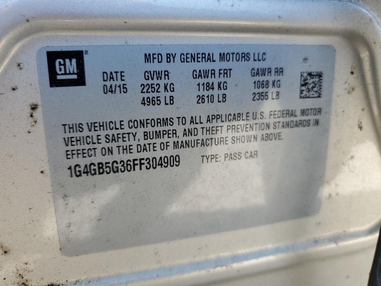 Photo 11 VIN: 1G4GB5G36FF304909 - BUICK LACROSSE 